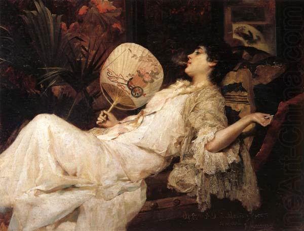 Young Woman Resting, Manovens, Francisco Masriera